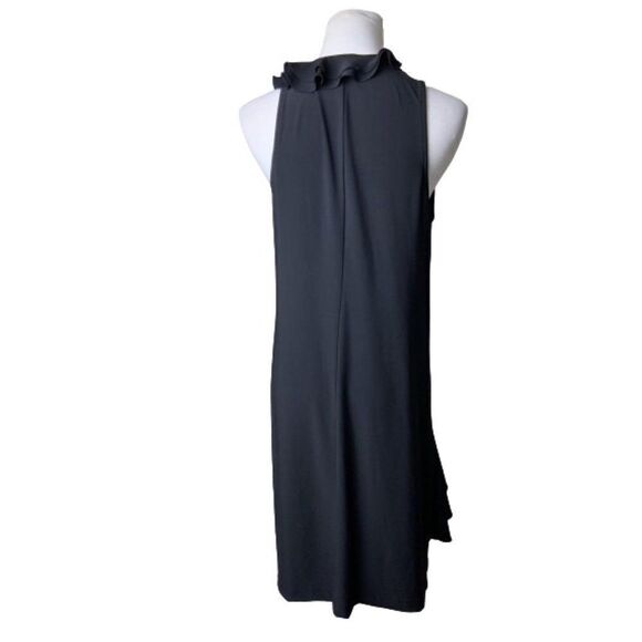 Cache Ruffle Black Dress. Sz 8 - Picture 3 of 3